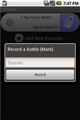 Recording a bottle